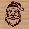 Digital Santa Claus in Glasses Vector A digital illustration of Father Christmas with glasses, depicted in a simple yet festive style.