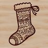 Beautiful Christmas Stocking SVG File A single Christmas stocking with a festive design.