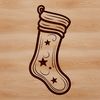 Festive Christmas Stocking Vector Illustration A vector illustration of a festive Christmas stocking.