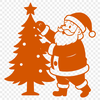 Illustrative digital vector art of a jolly Father Christmas figure in festive attire.