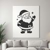 Vector illustration of Father Christmas in red suit with hat and beard.