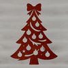 A digital representation of a traditional Christmas tree with branches and ornaments.