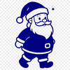 A vector graphic illustration of Santa Claus in a festive holiday setting.
