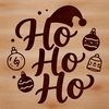 A festive holiday quote featuring the iconic Ho Ho Ho phrase in bold, playful lettering.