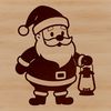 An SVG icon of Santa Claus holding gifts and laughing.