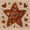 Heartfelt Star Decoration A simple star design made up of interconnected love hearts, ideal for Christmas decorations.