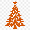 A simple vector illustration of a Christmas tree decorated with lights and ornaments.