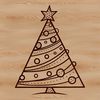 Festive Christmas Design for Crafting and Decoration A digital representation of a festive Christmas tree design suitable for crafting and decoration projects.