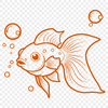 Whimsical Goldfish SVG Design A simple illustration of a goldfish in various colors, suitable for vector design projects.