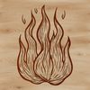 A stylized illustration of a set of flames, suitable for vector graphics and digital design.