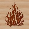 SVG illustration of a flame shape with stylized, abstract fire design elements.