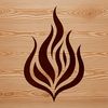 Vibrant Abstract Fire Shapes Iconic graphic design featuring abstracted fire shapes made up of bold lines.