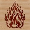 Bold Flame Graphic A graphic illustration of a stylized flame shape with bold lines and vibrant textures, suitable for vector art designs.