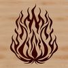 A stylized illustration of fire flames with a bold shape, suitable for vector design projects.