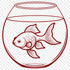 Colorful Fish SVG Clip Art Illustration of a small goldfish with a shiny scales.