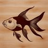 Colorful Vector Fish Illustration A colorful illustration of a goldfish swimming in water, designed as a vector graphic.