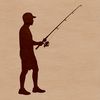 Fishing silhouette vector for laser engrave