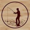 Free SVG fishing silhouette for commercial use as stencil