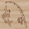 SVG fishing rod silhouette for vector design, free download, commercial use