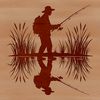 SVG fishing rod illustration for vector design, commercial use