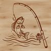 SVG fishing rod vector cut file for laser cutter