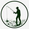 Fishing silhouette SVG for laser engrave and web design