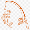 SVG fishing rod vector design for cut files and laser cutting