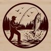 SVG fishing rod for web design and templates