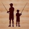 Fishing rod and fisherman SVG for free download and commercial use