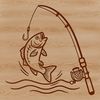 Fishing rod vector art for DIY cut files and templates