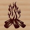 Cozy Campfire Glow A flame-lit campfire in the great outdoors, ideal for vector graphics and cutting machine designs.