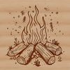 Vector Camp Fire Image An SVG vector graphic representation of a campfire, perfect for use in digital projects and creative endeavors.