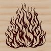 A stylized flame shape, designed as a vector graphic, ideal for digital and print use.