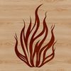 A vector graphic representation of flickering fire elements.