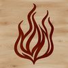 A simple line drawing of flames, suitable for digital designs.