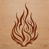 Intricate Fire Motif Design Graphic representation of a fire motif as a scalable line art design.