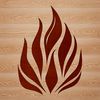 A stylized vector design of flames with dynamic movement and texture.