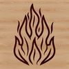 A high-resolution vector illustration of dancing flames with intricate details.