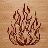 Flame icon made from vector shapes with transparent background.
