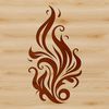 A stylized illustration of a set of ornate flames in various shapes and sizes, suitable for vector design projects.