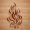 SVG Fire Shape Illustration Graphic representation of fire in the form of a flame shape with clean lines and precise edges.