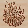 A simple illustration of flames in a vector design format.