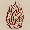 Flame Silhouette Graphic A graphic illustration of a flame shape, suitable for vector design and commercial use.