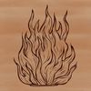 Burning Edge Design A stylized illustration of a flame with burning edges and intense heat.