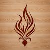 Stylized Fire Shape Design Element SVG illustration of stylized flames with textured details, suitable for vector design projects.