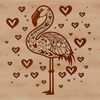 Flamingo Standing on One Leg Illustration A single flamingo standing on one leg in a natural habitat.