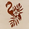 Free Standing Pink Bird Icon A stylized illustration of a flamingo standing in shallow water, with long legs and a distinctive pink plumage.