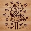 Whimsical Flamingo Illustration A stylized illustration of a flamingo bird with heart-shaped accents, suitable for digital design and crafting projects.