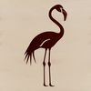 An illustration of a flamingo with distinctive pink plumage and long neck.