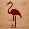 Flamingo Bird Vector Graphic A single pink flamingo bird standing in shallow water.